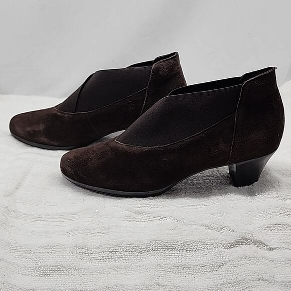 MUNRO FRANCEE WOMENS BROWN KID SUEDE ANKLE BOOTIES SIZE 10 NEW - Picture 7 of 16